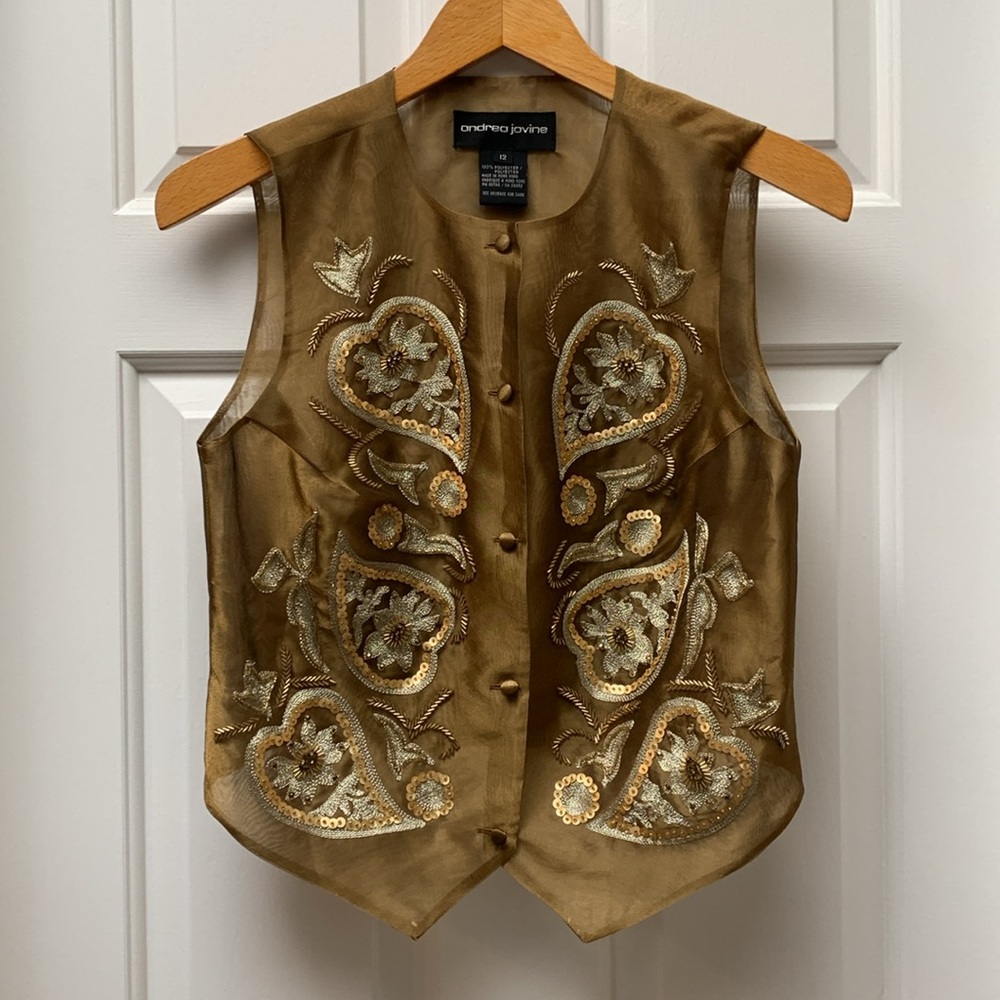 Andrea Jovine Sequinned Beaded sleeveless blouse 🏯
